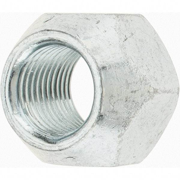Value Collection - 1/2-20 Zinc Finish Open Wheel Nut - 13/16" Hex, 5/8" Overall Length, 60° Seat Angle - Americas Industrial Supply