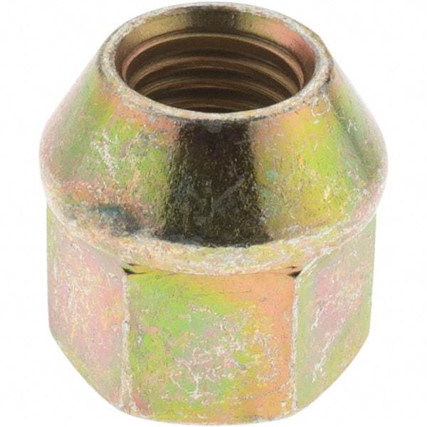 Value Collection - M12-1.5 Zinc Finish Wheel Nut - 19mm Hex, 23mm Overall Length, 60° Seat Angle - Americas Industrial Supply