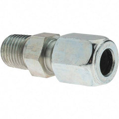 Parker - Metal Flareless Bite Tube 3/8" OD Male Connector - 1/4 NPTF - Americas Industrial Supply