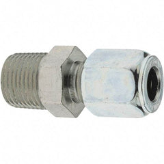 Parker - Metal Flareless Bite Tube 3/8" OD Male Connector - 3/8 NPTF - Americas Industrial Supply