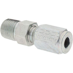 Parker - Metal Flareless Bite Tube 3/16" OD Male Connector - 1/8 NPTF - Americas Industrial Supply