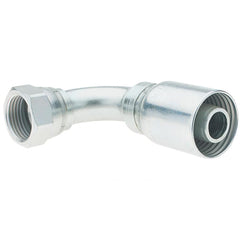 Parker - 1-1/16-12 Female JIC Steel Hydraulic Hose Female JIC Swivel & 90° Elbow - -12 Hose Size, 3/4" Hose Diam - Americas Industrial Supply
