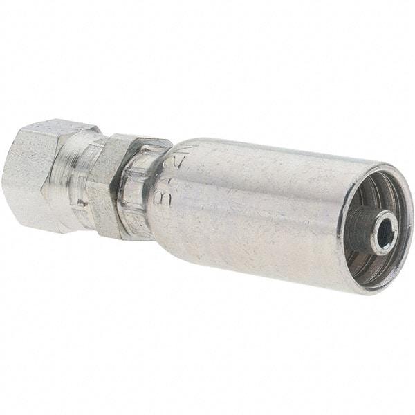 Parker - 1/2-20 Female JIC Steel Hydraulic Hose Female JIC 37° Swivel & Straight Fitting - -4 Hose Size, 1/4" Hose Diam - Americas Industrial Supply