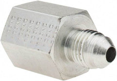 Parker - 1/4" Tube OD, 37° Steel Flared Tube Female Adapter - 1/4-18 NPTF, Flare x NPTF Ends - Americas Industrial Supply
