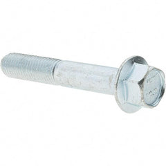 Value Collection - M10x1.50 Metric Coarse, 60mm Length Under Head, Hex Drive Flange Bolt - 35mm Thread Length, Grade 10.9 Alloy Steel, Smooth Flange, Zinc-Plated Finish - Americas Industrial Supply