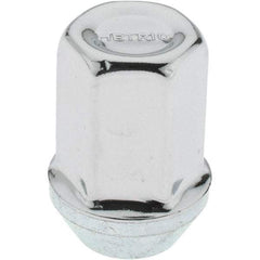 Value Collection - M12-1.5 Stainless Steel Finish Capped Wheel Nut - 19mm Hex, 32mm Overall Length, 60° Seat Angle - Americas Industrial Supply