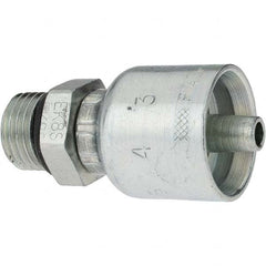 Parker - 9/16-18 Male ORB Steel Hydraulic Hose Male Rigid Fitting - -4 Hose Size, 1/4" Hose Diam - Americas Industrial Supply