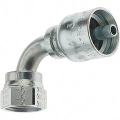 Parker - 11/16-16 Seal-Lok Hydraulic Hose Female Seal-Lok Swivel 90° Elbow & Short Drop - -4 Hose Size, 1/4" Hose Diam - Americas Industrial Supply