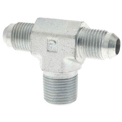 Parker - 3/8" Tube OD x 3/8-18 NPTF 37° Steel Flared Tube Male Branch Tee - Americas Industrial Supply