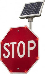 TAPCO - "Stop", 36" Wide x 36" High, Metal Stop & Yield Signs - White on Red, Diamond Grade Reflectivity, Octagon, Post Mount - Americas Industrial Supply