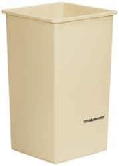 PRO-SOURCE - 14 Qt Beige Rectangle Trash Can - Polyethylene, 12-1/4" High x 8-1/4" Long x 11-1/4" Wide - Americas Industrial Supply