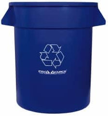 PRO-SOURCE - 20 Gal Blue Round Recycling Container - Polyethylene, 23" High - Americas Industrial Supply