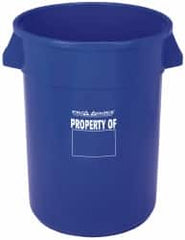 PRO-SOURCE - 20 Gal Blue Round Trash Can - Polyethylene, 22-1/2" High - Americas Industrial Supply