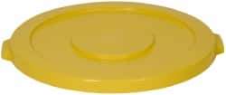 PRO-SOURCE - Round Lid for Use with 32 Gal Round Trash Cans - Yellow, Plastic, For Huskee Trash Cans - Americas Industrial Supply