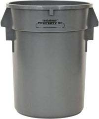 PRO-SOURCE - 32 Gal Round Trash Can - 31-3/4 Inch High, Gray, Polyethylene, Vented Rib Style, USDA Approved - Americas Industrial Supply