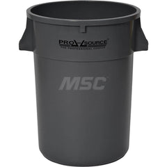 44 Gal Round Gray Trash Can Polyethylene