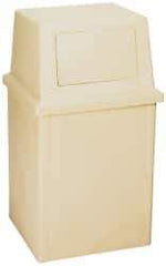 PRO-SOURCE - 35 Gal Beige Rectangle Trash Can - Polyethylene, 39-1/2" High - Americas Industrial Supply