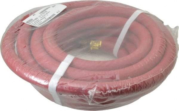 Value Collection - 1/2" ID x 0.812" OD 25' Long Multipurpose Air Hose - MNPT x MNPT Ends, 250 Working psi, 1/2" Fitting, Red - Americas Industrial Supply