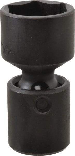 Proto - 1/2" Drive 1-3/16" Standard Universal Impact Socket - 6 Points, 3-3/32" OAL - Americas Industrial Supply