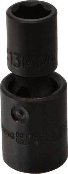 Proto - 1/2" Drive 13mm Standard Universal Impact Socket - 6 Points, 2-19/32" OAL - Americas Industrial Supply