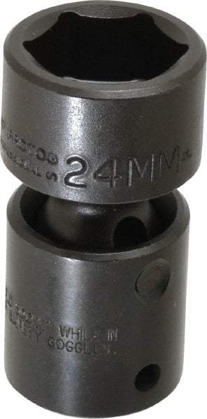 Proto - 1/2" Drive 24mm Standard Universal Impact Socket - 6 Points, 2-11/16" OAL - Americas Industrial Supply