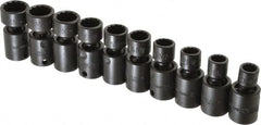 Proto - 10 Piece 3/8" Drive Standard Impact Socket Set - 12 Points, 10 to 19mm, Metric Measurement Standard - Americas Industrial Supply