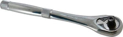 Proto - 1/2" Drive Pear Head Quick-Release Ratchet - Chrome Finish, 10-1/2" OAL, 45 Gear Teeth, Standard Head - Americas Industrial Supply