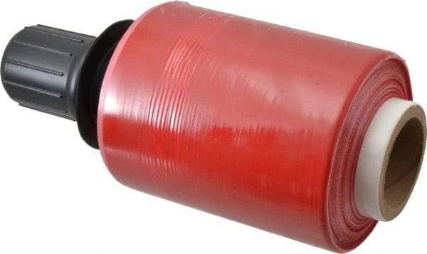 Stretch Associates - 5" x 1,000' 80 Gauge Red Bundling Stretch Film with Dispenser - 4 Piece, 80 Gauge, Red - Americas Industrial Supply