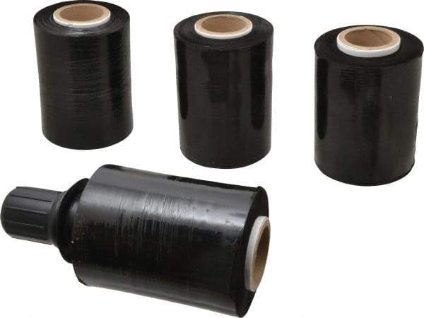 Stretch Associates - 5" x 1,000' 80 Gauge Black Bundling Stretch Film with Dispenser - 4 Piece, 80 Gauge, Black - Americas Industrial Supply