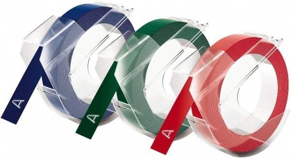 Dymo - Red, Green, Blue Embossing Tape - For DYMO Office Express & Office Mate Embossers - Americas Industrial Supply