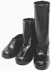 Tingley - Men's 12.5-14 Chemical Resistant Overshoes - Plain Toe, Nonslip & Cleated Sole, Rubber Upper, Black, Rubber Button - Americas Industrial Supply