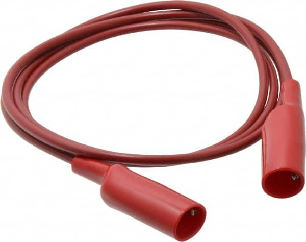 Pomona - Red Electrical Test Equipment Patch Cord - Use with Alligators Test Clips - Americas Industrial Supply