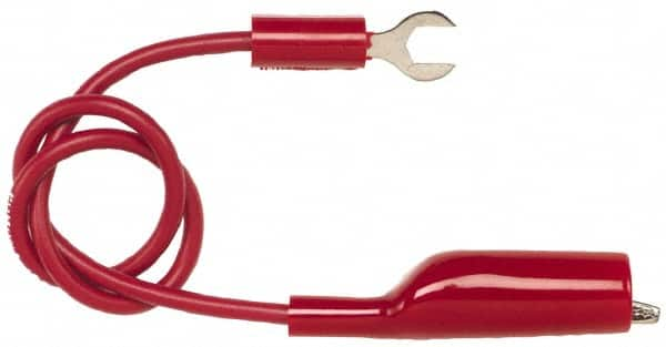 Pomona - Red Electrical Test Equipment Clip - Use with Insulated Spade Lug - Americas Industrial Supply