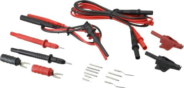 Pomona - Black/Red Electrical Test Equipment Leads Set - Use with Electronic Bench Digital Multimeters - Americas Industrial Supply