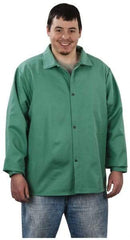 Steel Grip - Size XL Welding & Flame Resistant/Retardant Jacket - Green, Cotton, Snaps Closure, 48 to 50" Chest - Americas Industrial Supply