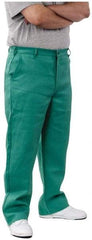 PRO-SAFE - Cotton Flame Resistant/Retardant Pants - Zipper Closure, 3 Pockets, 32" Waist, 32" Inseam, Green - Americas Industrial Supply