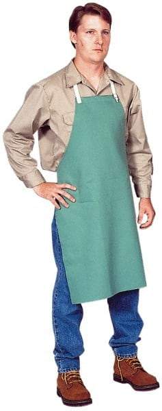 PRO-SAFE - 24 x 36" Flame Resistant/Retardant Bib Apron - Cotton Whipcord, 11 oz Material, Green, 0 Pockets - Americas Industrial Supply