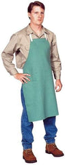 PRO-SAFE - 24 x 36" Flame Resistant/Retardant Bib Apron - Cotton Whipcord, 11 oz Material, Green, 0 Pockets - Americas Industrial Supply