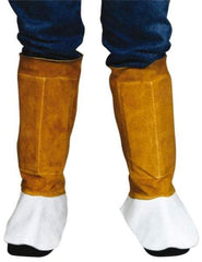 PRO-SAFE - Split Cowhide Leather Flame Resistant/Retardant Leggings - No Pockets, Brown - Americas Industrial Supply