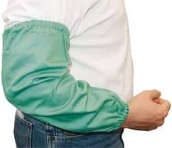 PRO-SAFE - Size Universal, Green Cotton Flame Retardant Sleeves - 18" Long Sleeve, Elastic Opening at Both Ends - Americas Industrial Supply