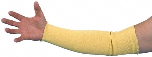 Steel Grip - Size Universal, Yellow Kevlar Flame Retardant Sleeve - 18" Long Sleeve, Elastic Opening at Both Ends - Americas Industrial Supply