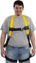 Miller - 400 Lb Capacity, Size Universal, Full Body Construction Safety Harness - Polyester, Side D-Ring, Mating Leg Strap, Mating Chest Strap, Yellow/Black - Americas Industrial Supply