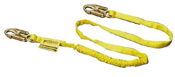 Miller - 6' Long, 2 Leg Locking Snap Hook Harness Shock Absorbing Lanyard - Polyester Webbing, Locking Snap Hook Anchorage Connection - Americas Industrial Supply