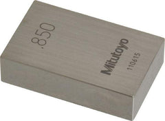 Mitutoyo - 0.85" Rectangular Steel Gage Block - Accuracy Grade 0, Includes Certificate of Inspection - Americas Industrial Supply