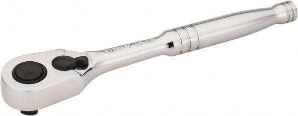 Stanley - 3/8" Drive Pear Head Quick-Release Ratchet - Chrome Finish, 8" OAL - Americas Industrial Supply