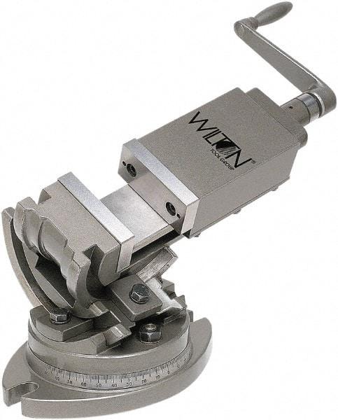 Wilton - 5" Jaw Width, 5" Jaw Opening Capacity, Angle Swivel Machine Vise - Manual Operation, 1 Station, 17-1/2" Long x 12" High x 1-3/4" Deep - Americas Industrial Supply