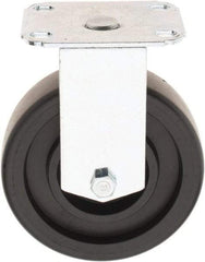 E.R. Wagner - 5" Diam x 1-1/4" Wide x 6-1/4" OAH Top Plate Mount Rigid Caster - Polyolefin, 450 Lb Capacity, Delrin Bearing, 2-3/4 x 3-3/4" Plate - Americas Industrial Supply