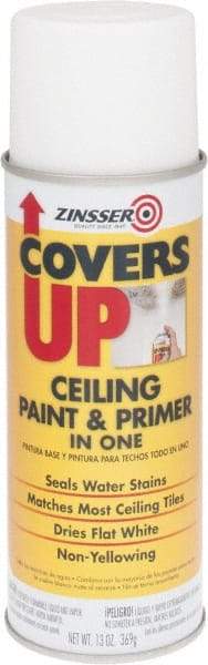 Zinsser - 13 oz Flat White Spray Primer & Finisher - 15 Sq Ft Coverage, Quick Drying - Americas Industrial Supply