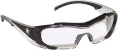 MCR Safety - Clear Lenses, Framed Safety Glasses - Anti-Fog, Scratch Resistant, Black Thermoplastic Rubber Frame, Size Universal, Wrap Around - Americas Industrial Supply