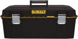 DeWALT - 2 Compartment 1 Tray Tool Box - 28" Wide x 12-39/64" Deep x 11-39/64" High, Metal/Resin, Black - Americas Industrial Supply